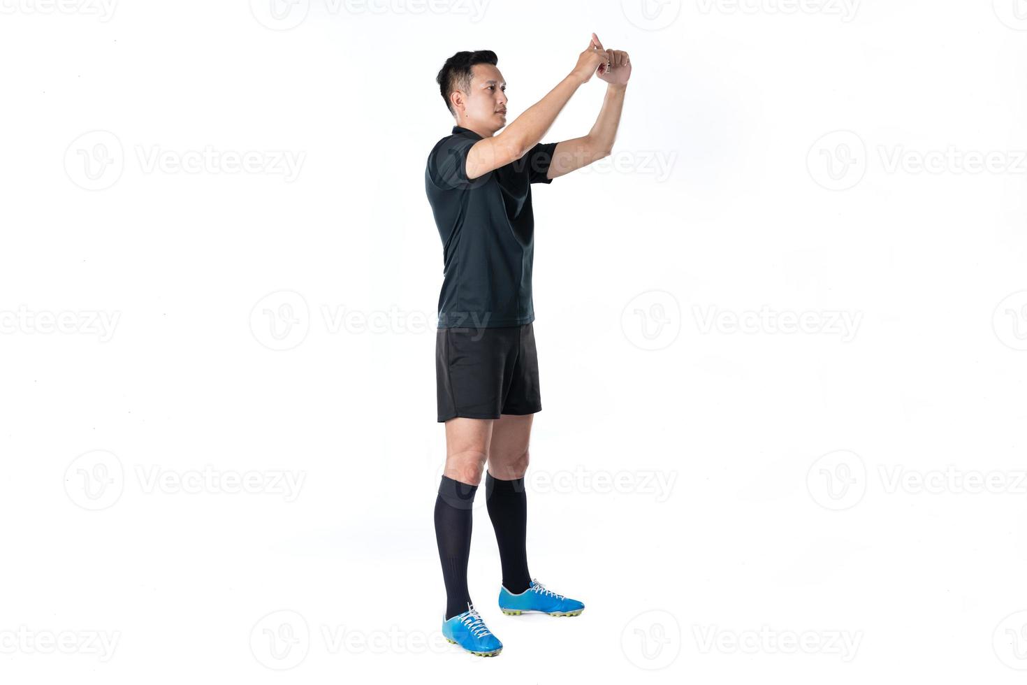 Football referee showing VAR symbol. photo