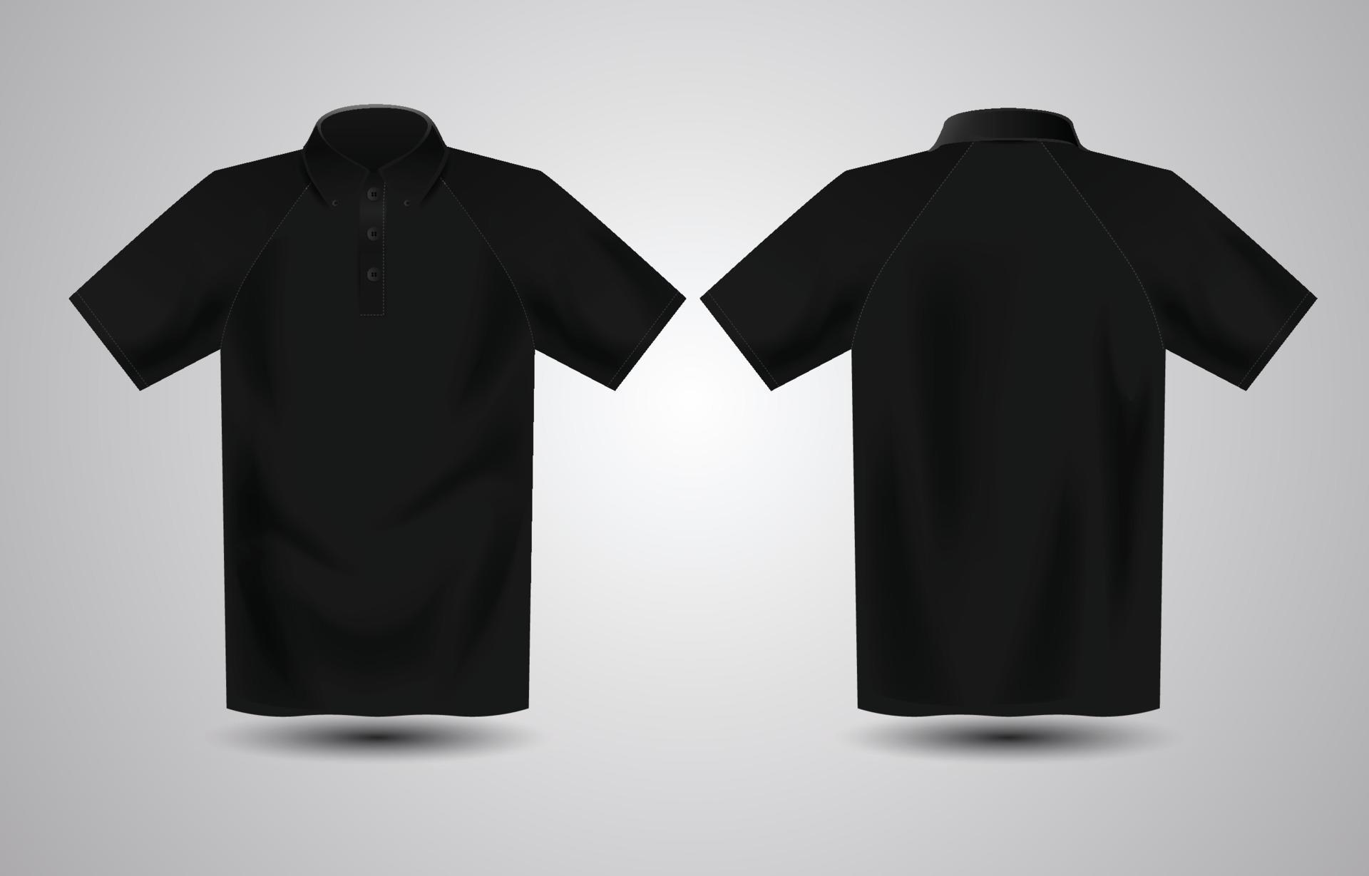Realistic Black Polo Shirt Template 14377591 Vector Art at Vecteezy