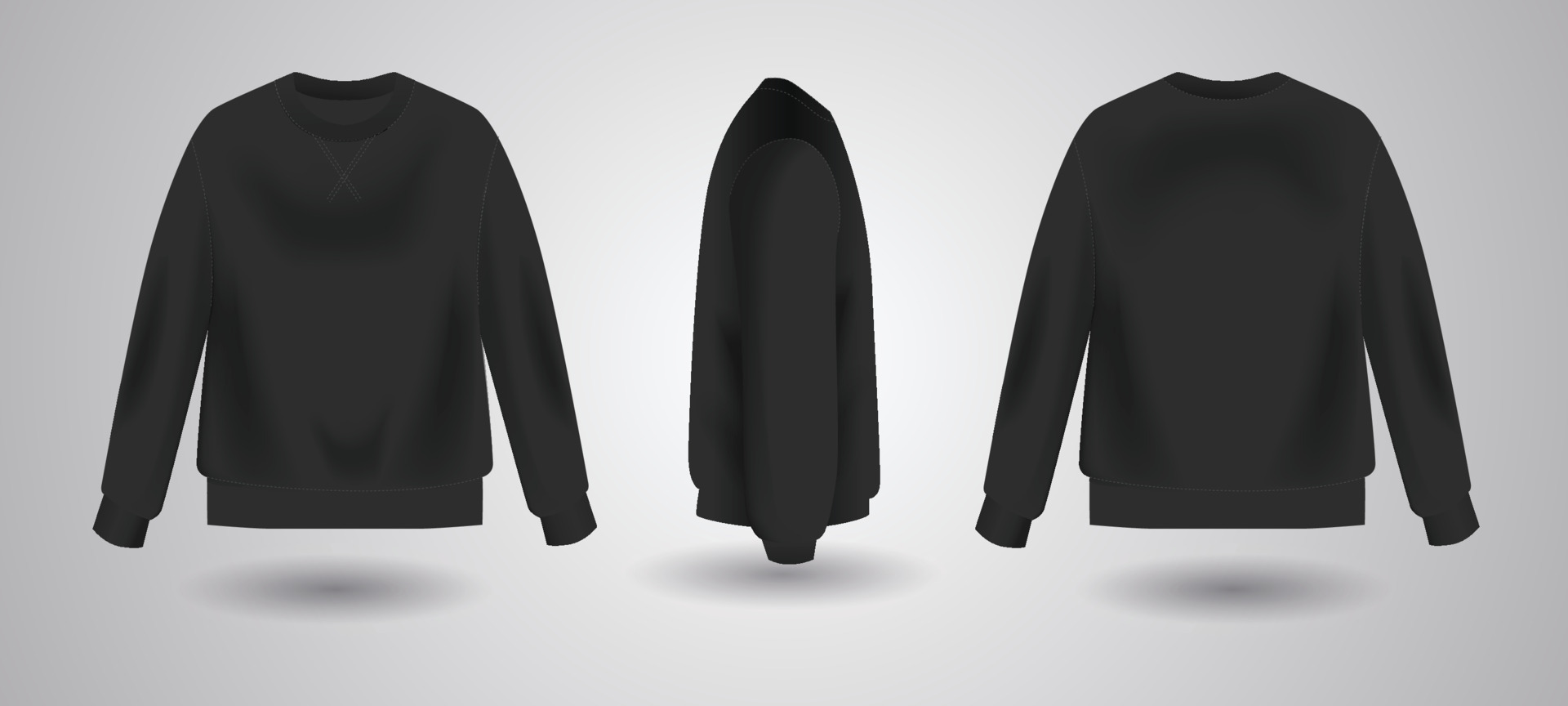 Realistic Black Crew Neck Template 14377595 Vector Art at Vecteezy Realistic Black Crew Neck Template 14377595 Vector Art at Vecteezy