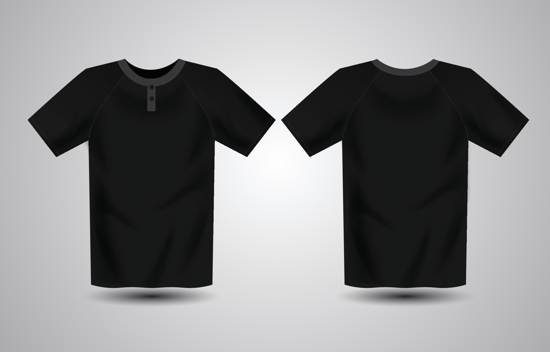 Realistic Black Henley Shirt Template 14377599 Vector Art at Vecteezy