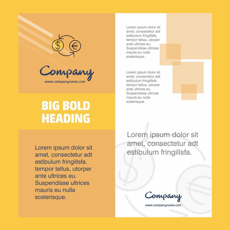 Money converstion Company Brochure Title Page Design Company profile annual report presentations leaflet Vector Background