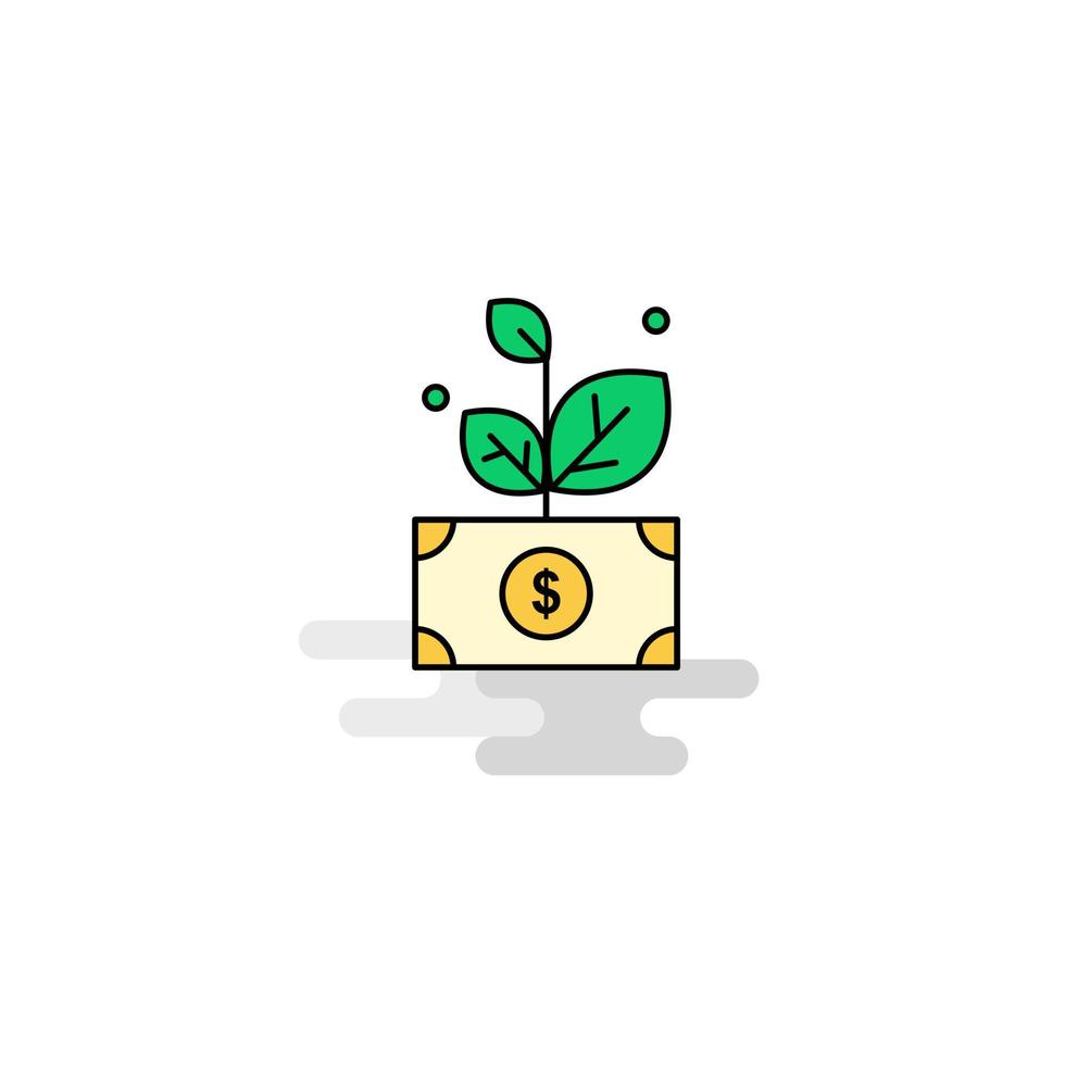 vector de icono de planta de dinero plano