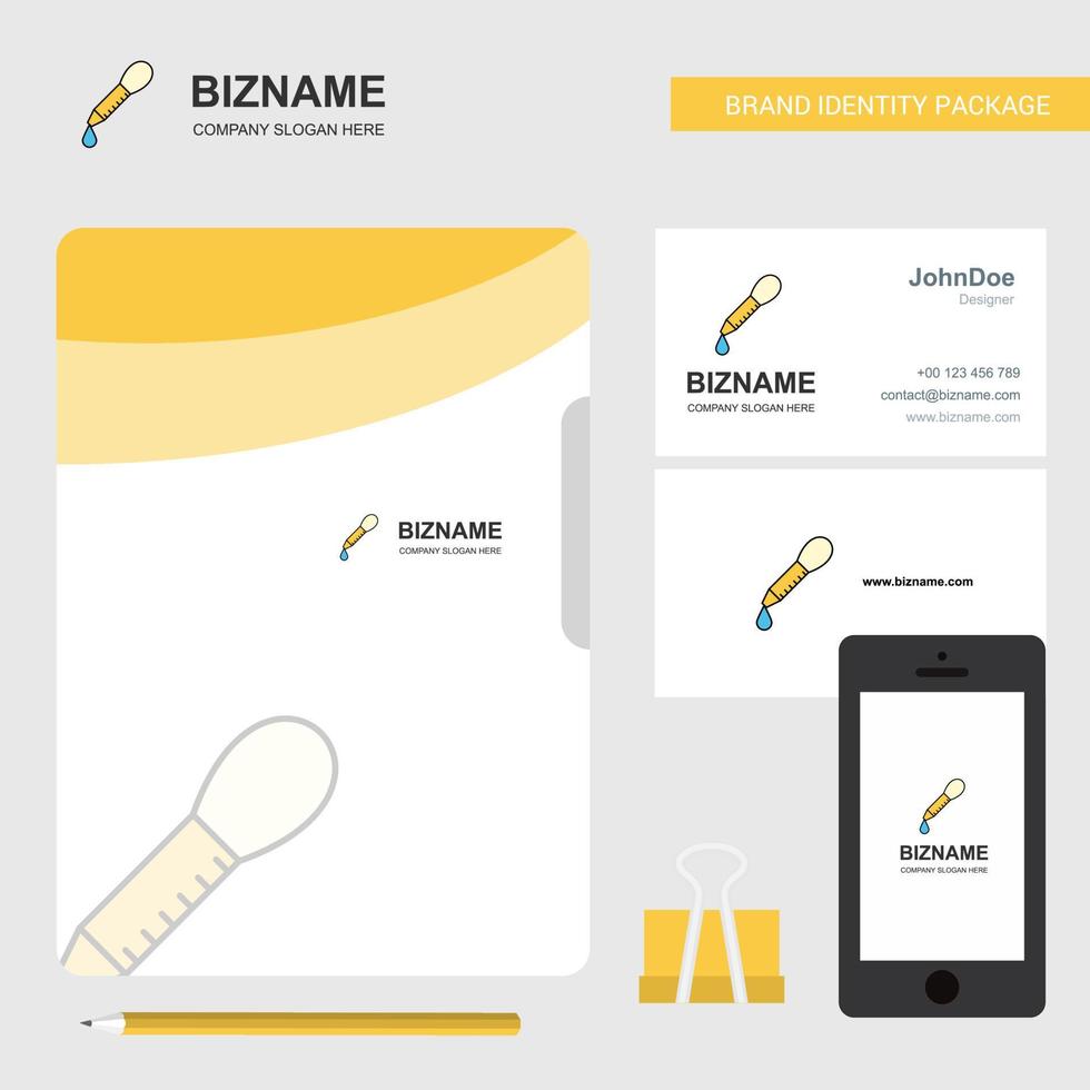 Dropper Business Logo File Cover Visiting Card and Mobile App Design Vector Illustration