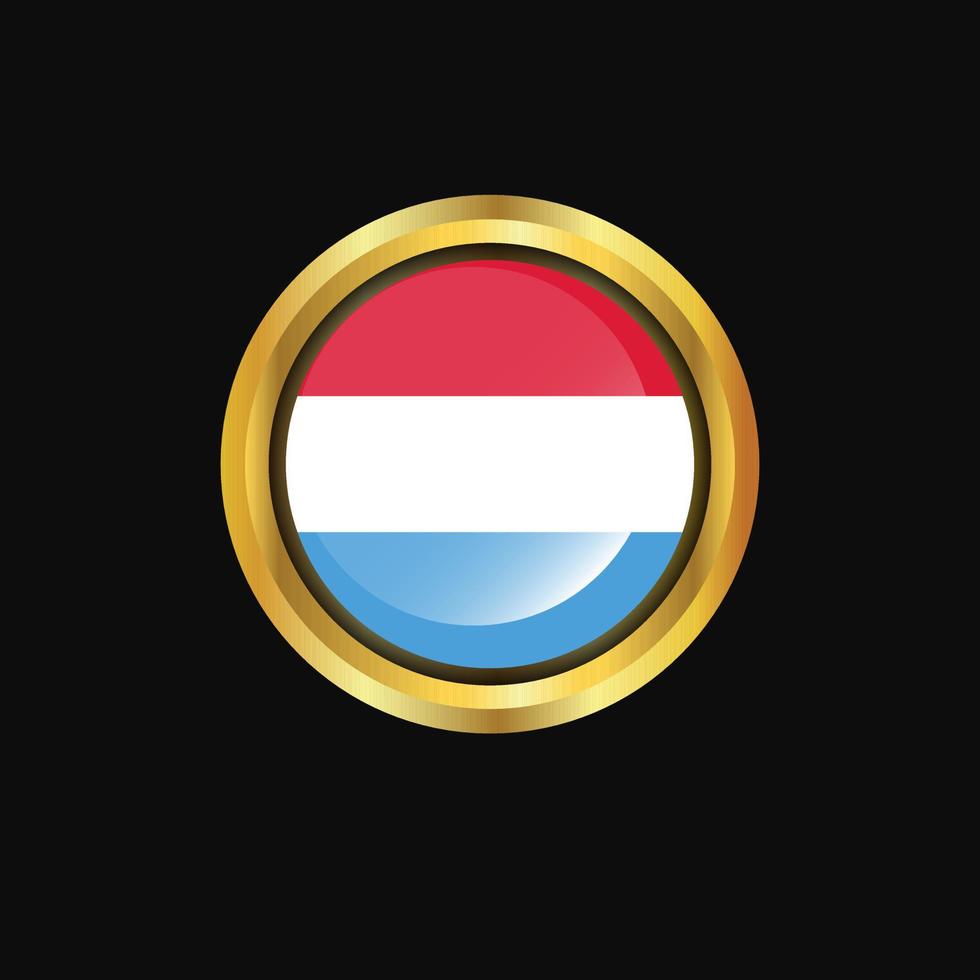 Luxembourg flag Golden button vector