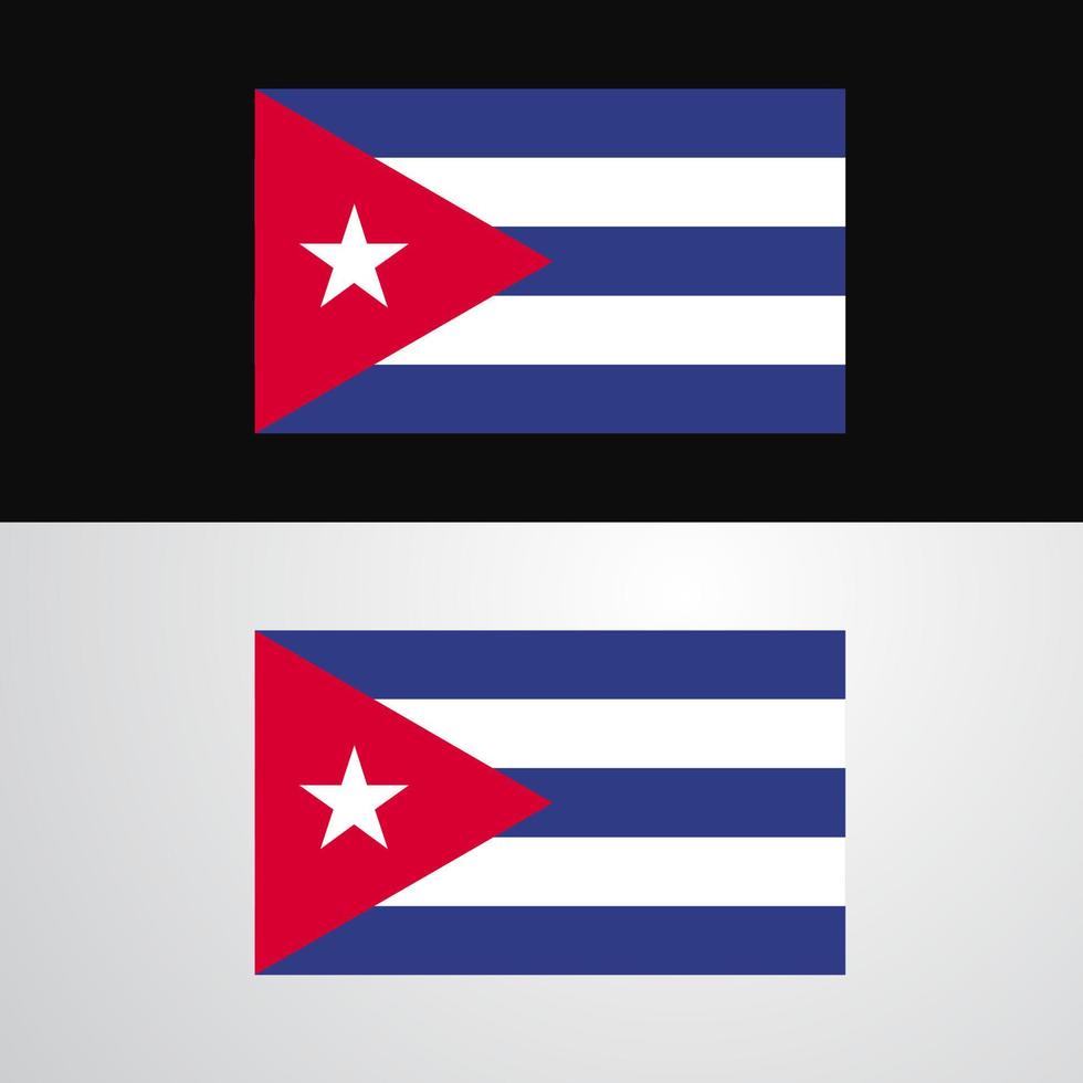 diseño de banner de bandera de cuba vector