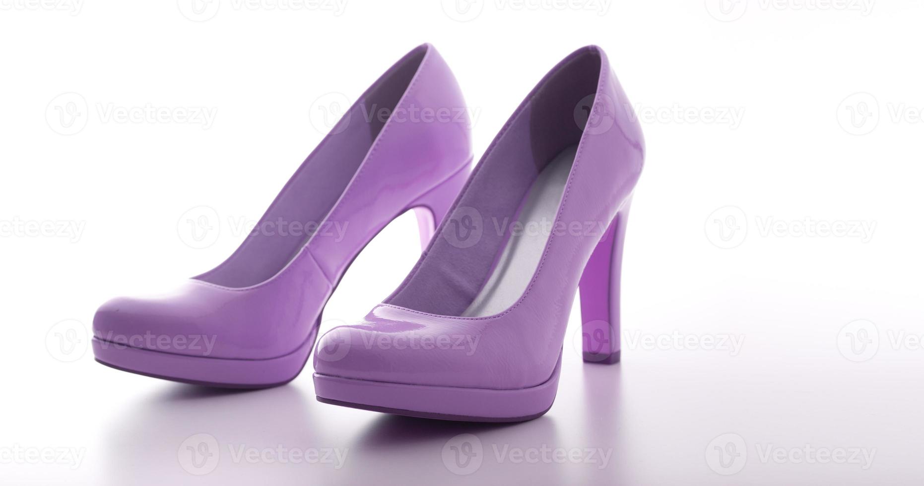 fashion female pink shoes with heels isolated. photo