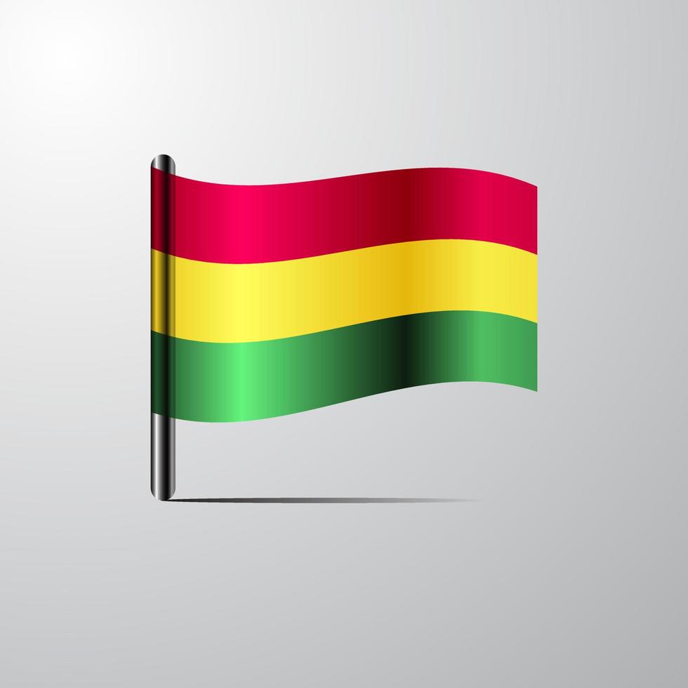 Bolivia waving Shiny Flag design vector