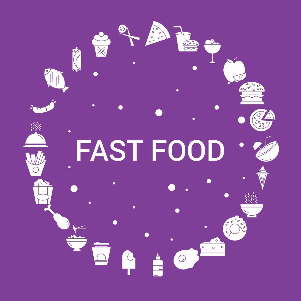 Fast food Icon Set Infographic Vector Template