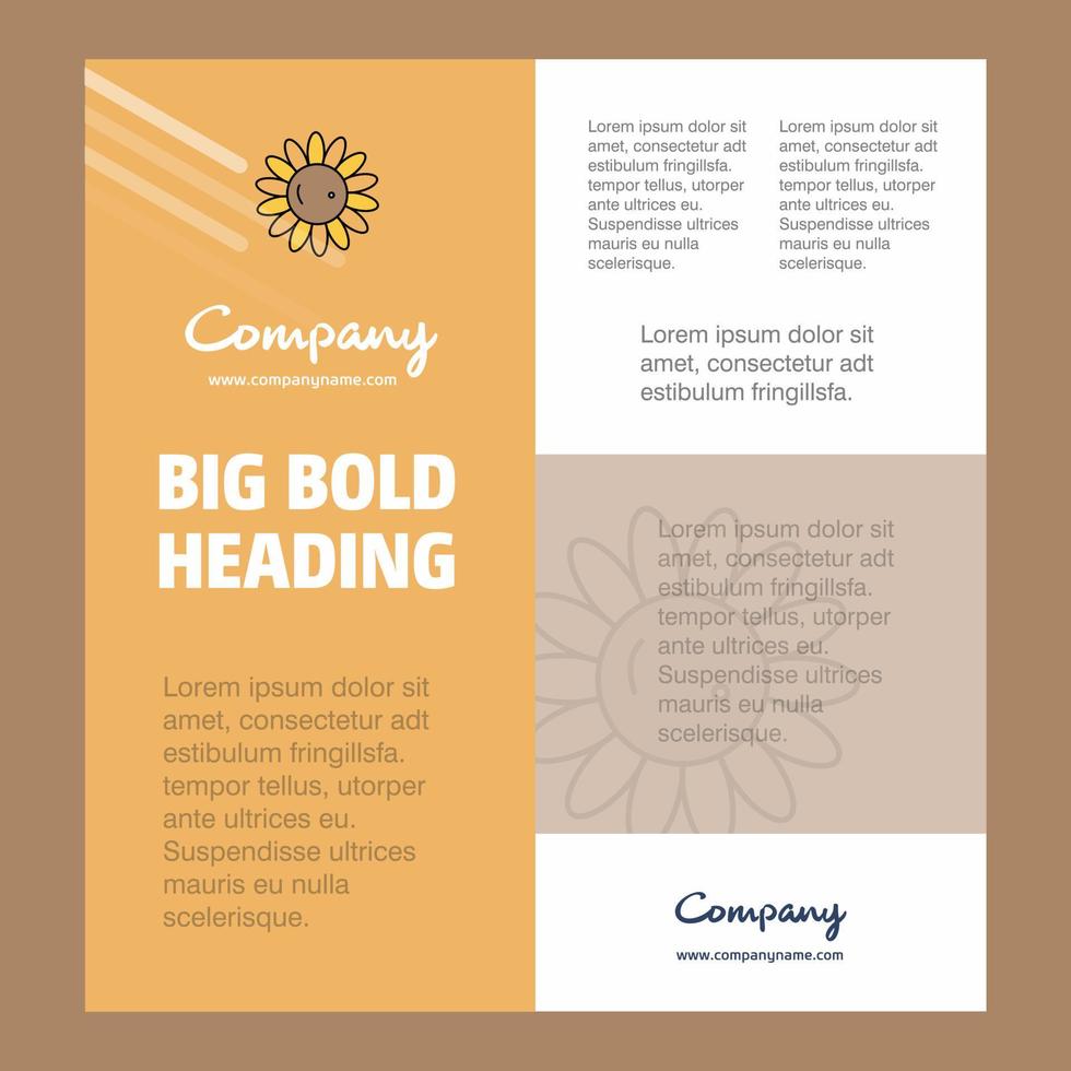 Sunflower Business Company Poster Template with place for text and images vector background