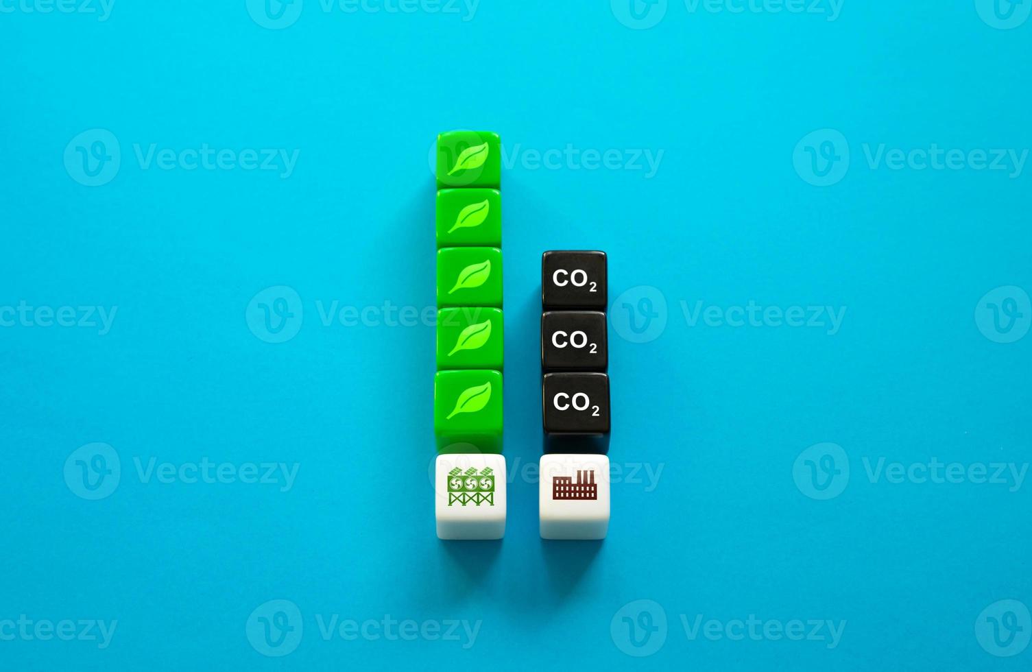 Industrial carbon dioxide absorption stations consume for co2 emissions. Reduced greenhouse gas impact on the environment. Revolution in the industrial economy. Technologies against global warming. photo