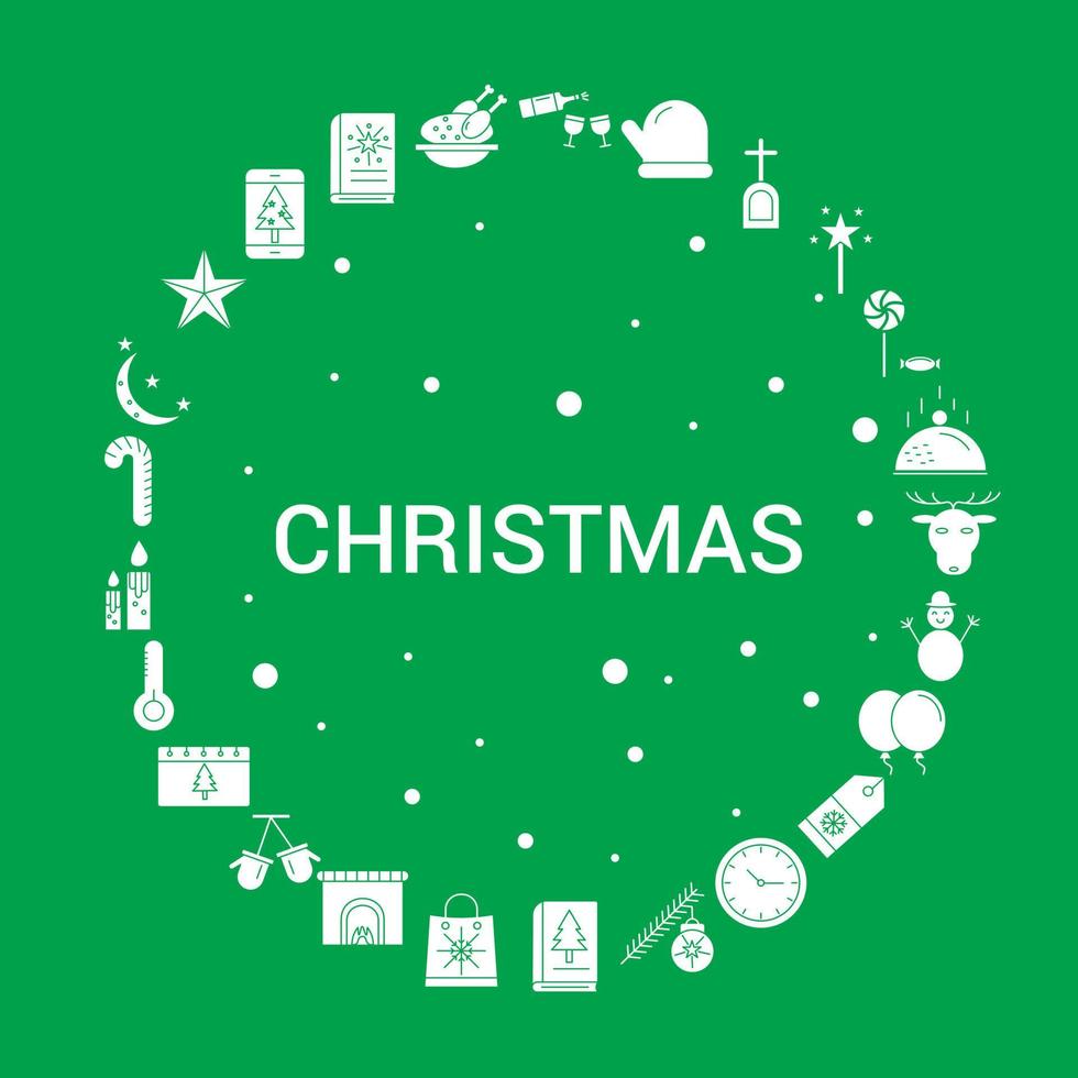 Christmas Icon Set Infographic Vector Template