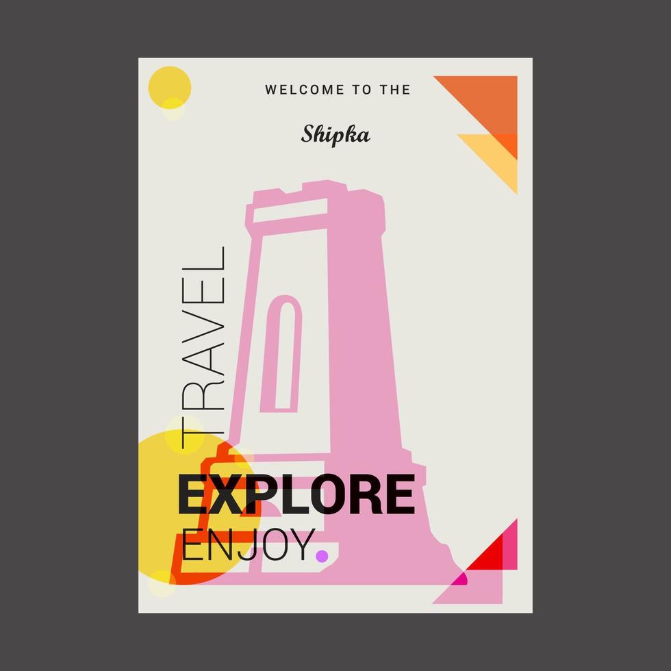 Welcome to The Shipka Bulgaria Explore Travel Enjoy Poster Template vector
