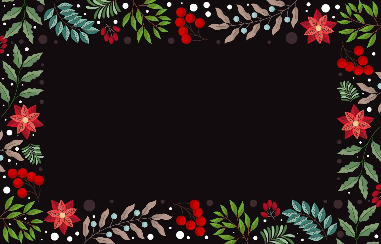 Border with Christmas  Floral Ornament vector