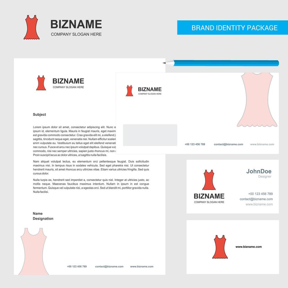 Dress Business Letterhead Envelope and visiting Card Design vector template