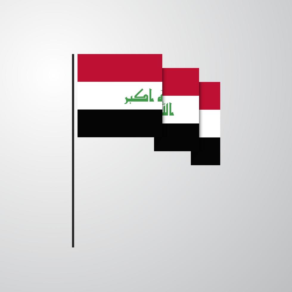 Iraq waving Flag creative background vector