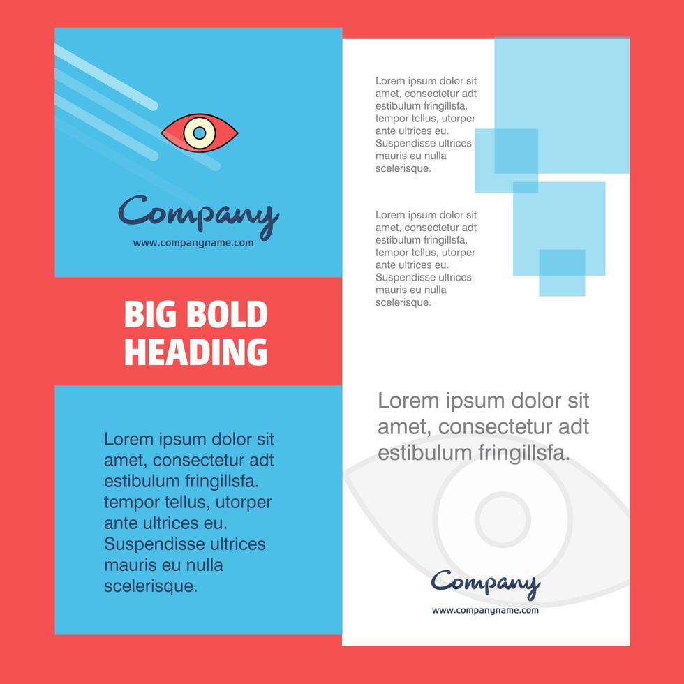 Eye Company Brochure Title Page Design Company profile annual report presentations leaflet Vector Background