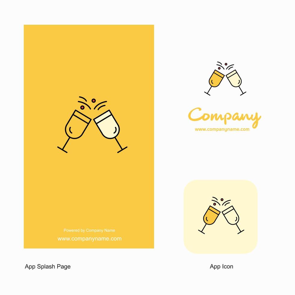 Cheers Company Logo App Icon and Splash Page Design Creative Business App Design Elements vector