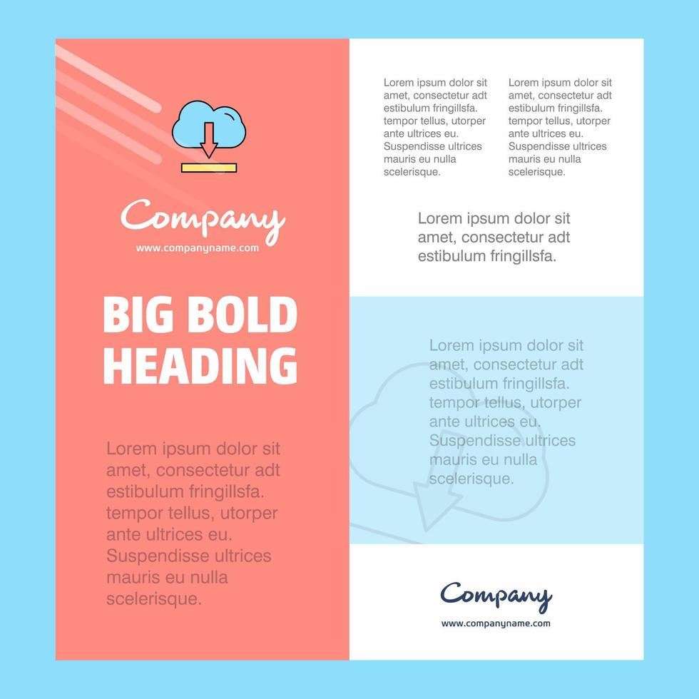 Cloud downloading Business Company Poster Template with place for text and images vector background