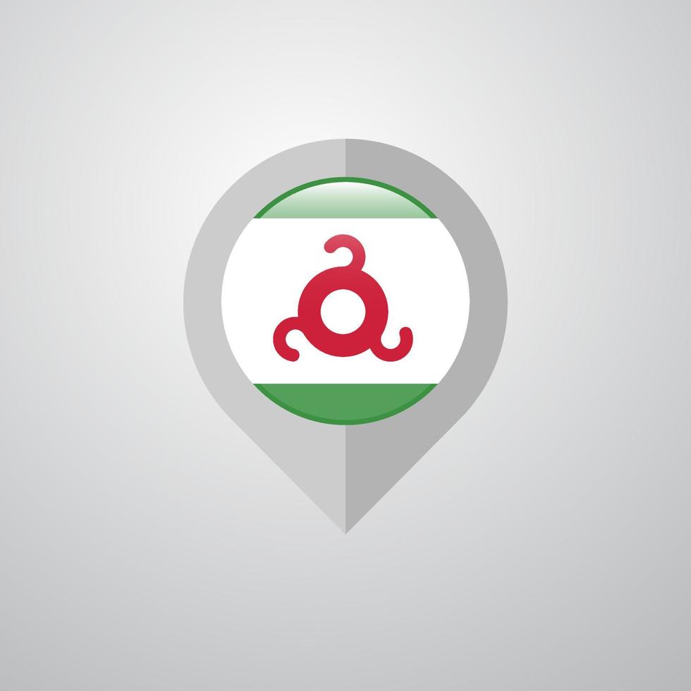 Map Navigation pointer with Ingushetia flag design vector