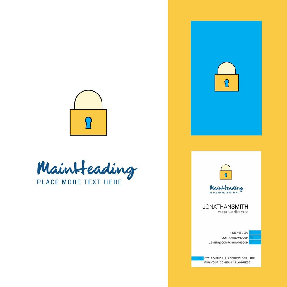 Locked Creative Logo and business card vertical Design Vector
