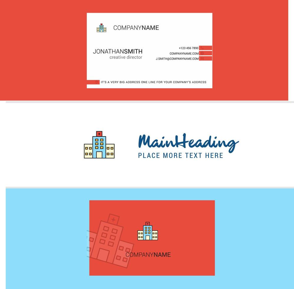 Beautiful Hospital Logo and business card vertical Design Vector