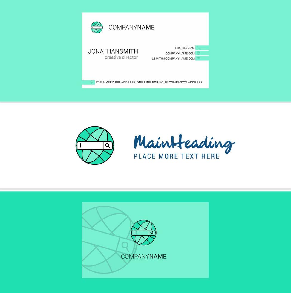 Beautiful Internet search Logo and business card vertical Design Vector