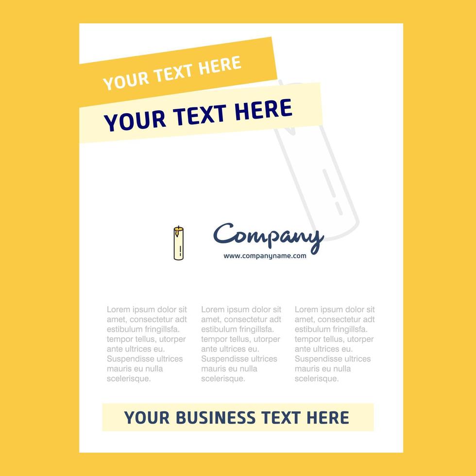 Candle Title Page Design for Company profile annual report presentations leaflet Brochure Vector Background