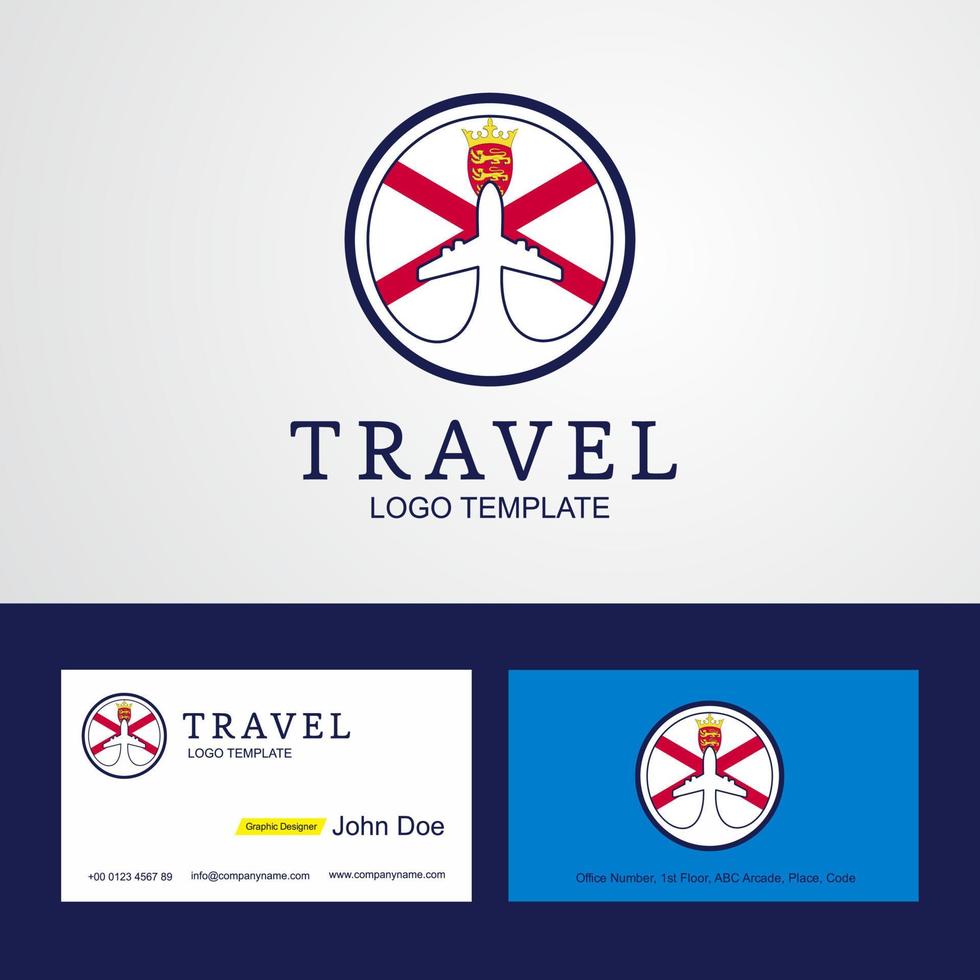 Travel Jersey Creative Circle flag Logo and Business card design vector