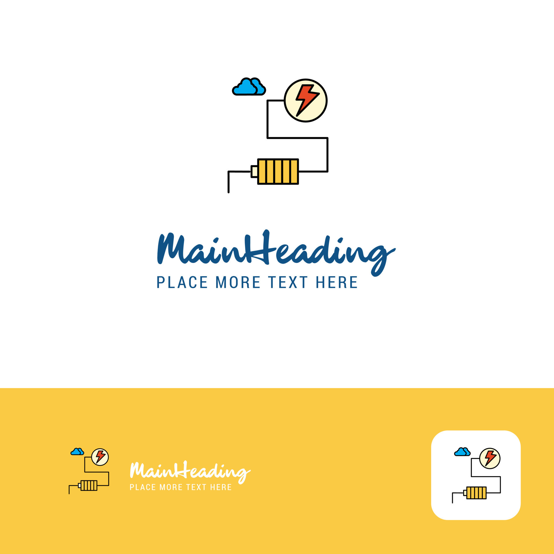 Creative Energy Logo Design Flat color Logo place for Tagline Vector