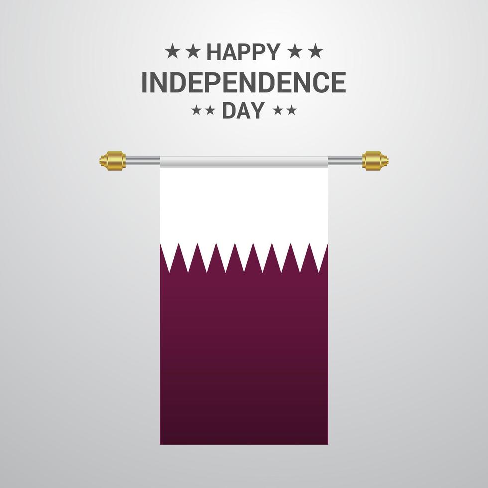 Qatar Independence day hanging flag background vector