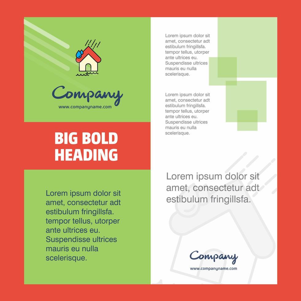 Raining Company Brochure Title Page Design Company profile annual report presentations leaflet Vector Background