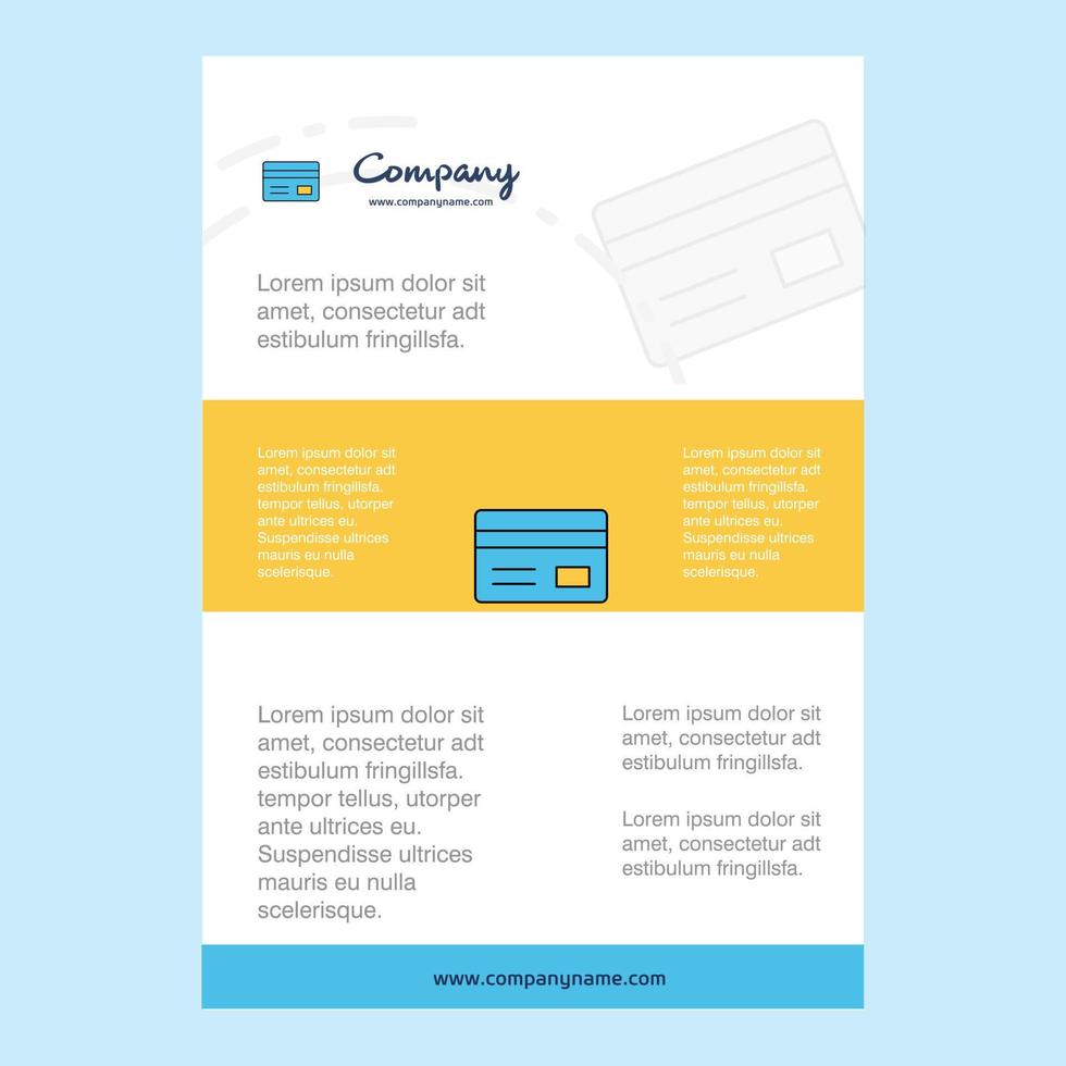 Template layout for Credit card comany profile annual report presentations leaflet Brochure Vector Background