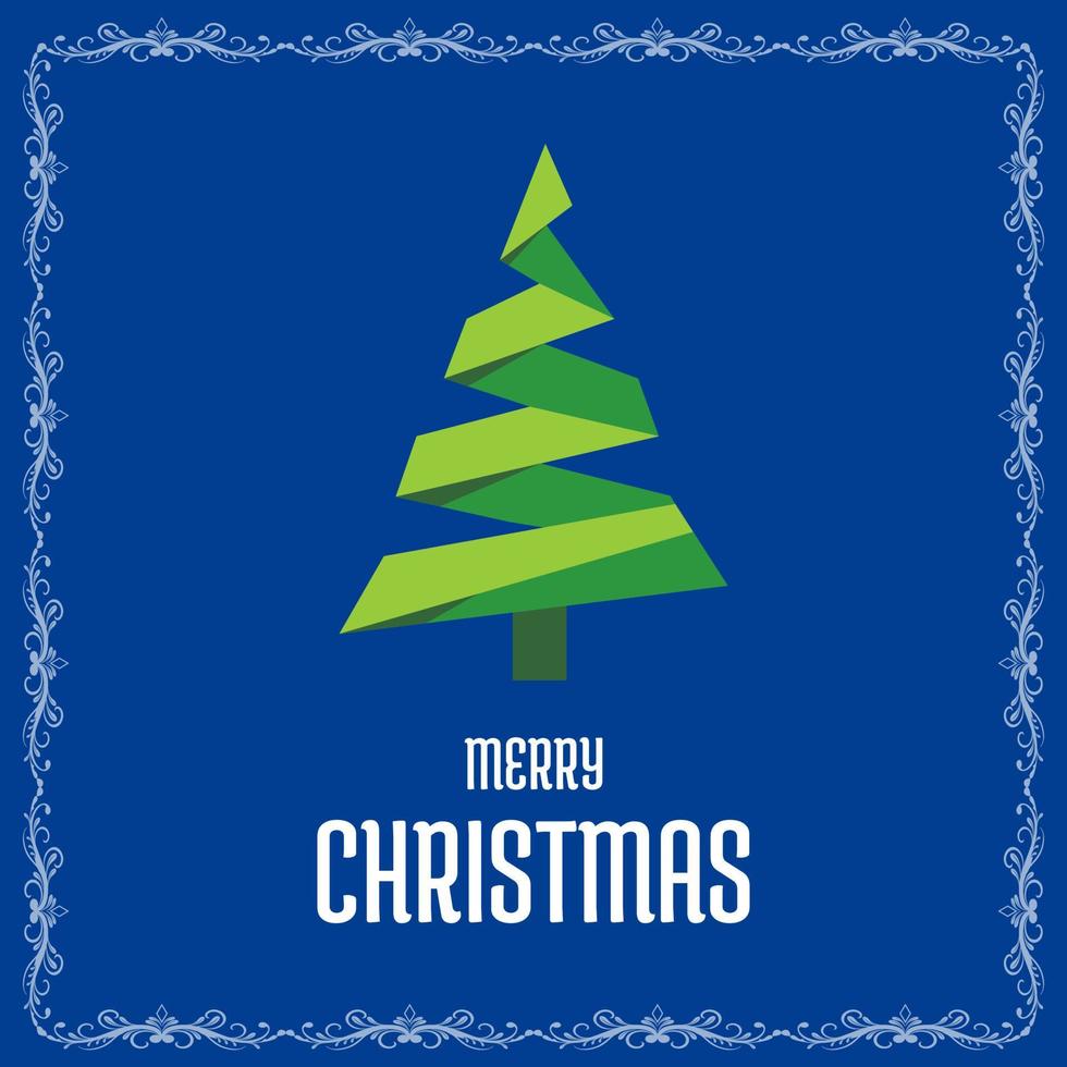 Merry Christmas creative design with blue background vector