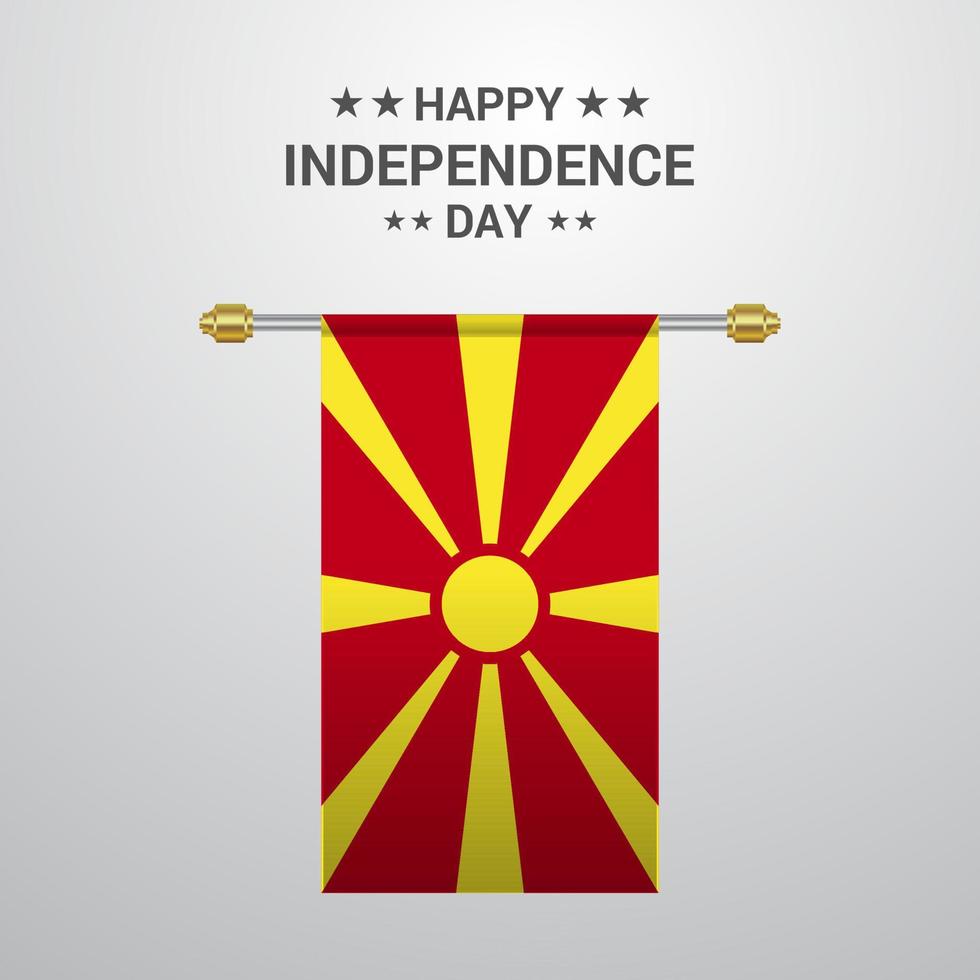 Macedonia Independence day hanging flag background vector