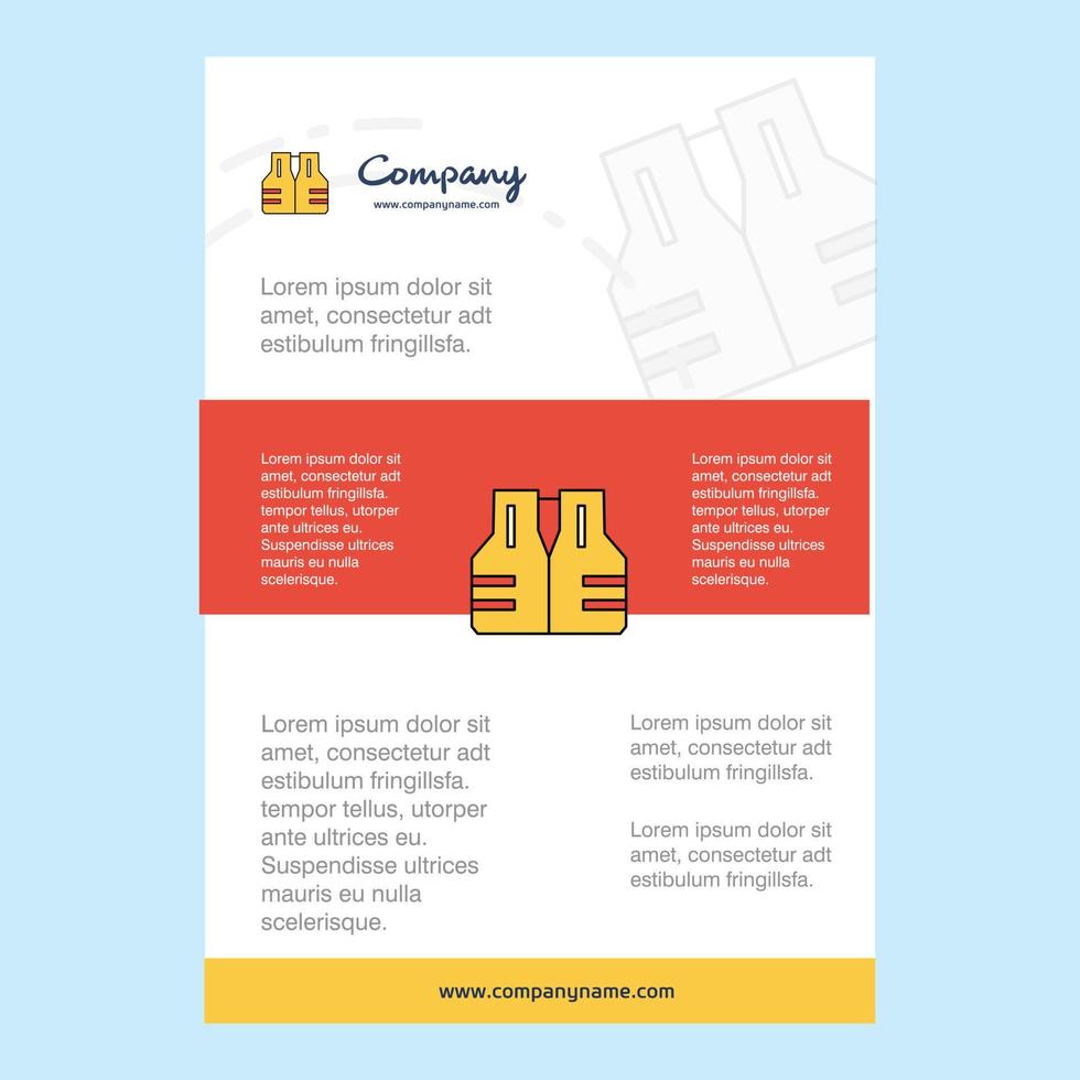 Template layout for Life jacket comany profile annual report presentations leaflet Brochure Vector Background