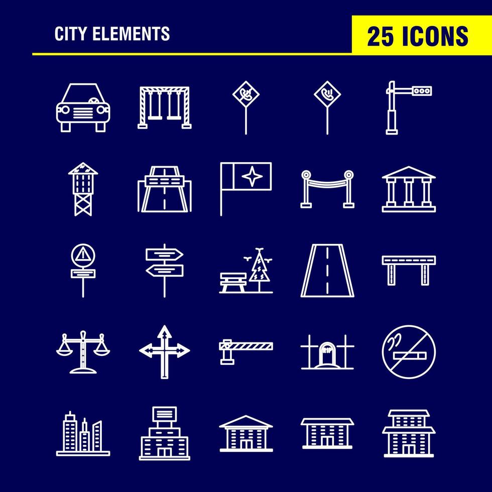 City Elements Line Icons Set For Infographics Mobile UXUI Kit And Print Design Include Mute Speaker Sound Mute Speaker Speaker Sound Media Eps 10 Vector