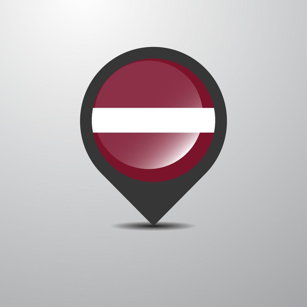 pin de mapa de Letonia vector