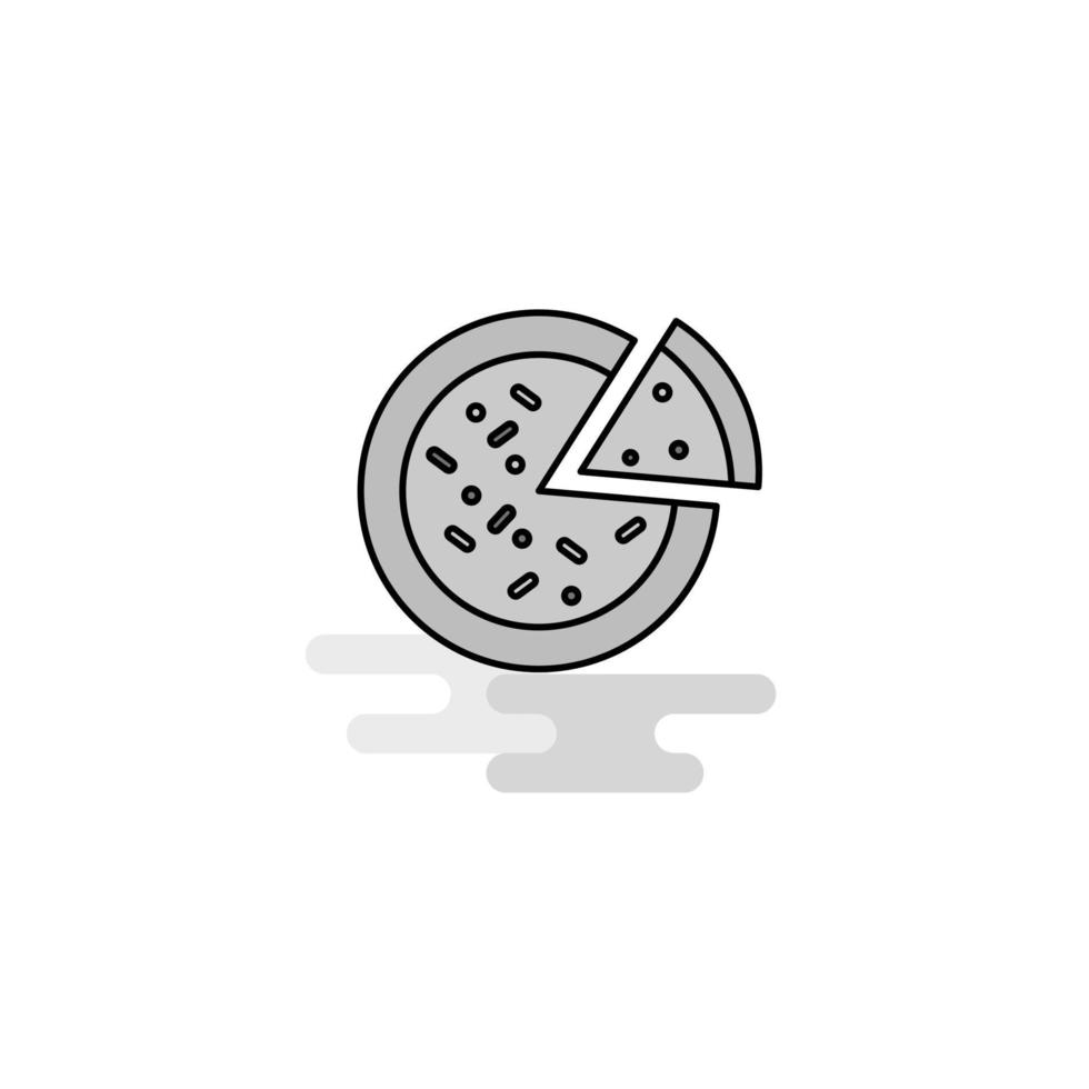 Pizza Web Icon Flat Line Filled Gray Icon Vector