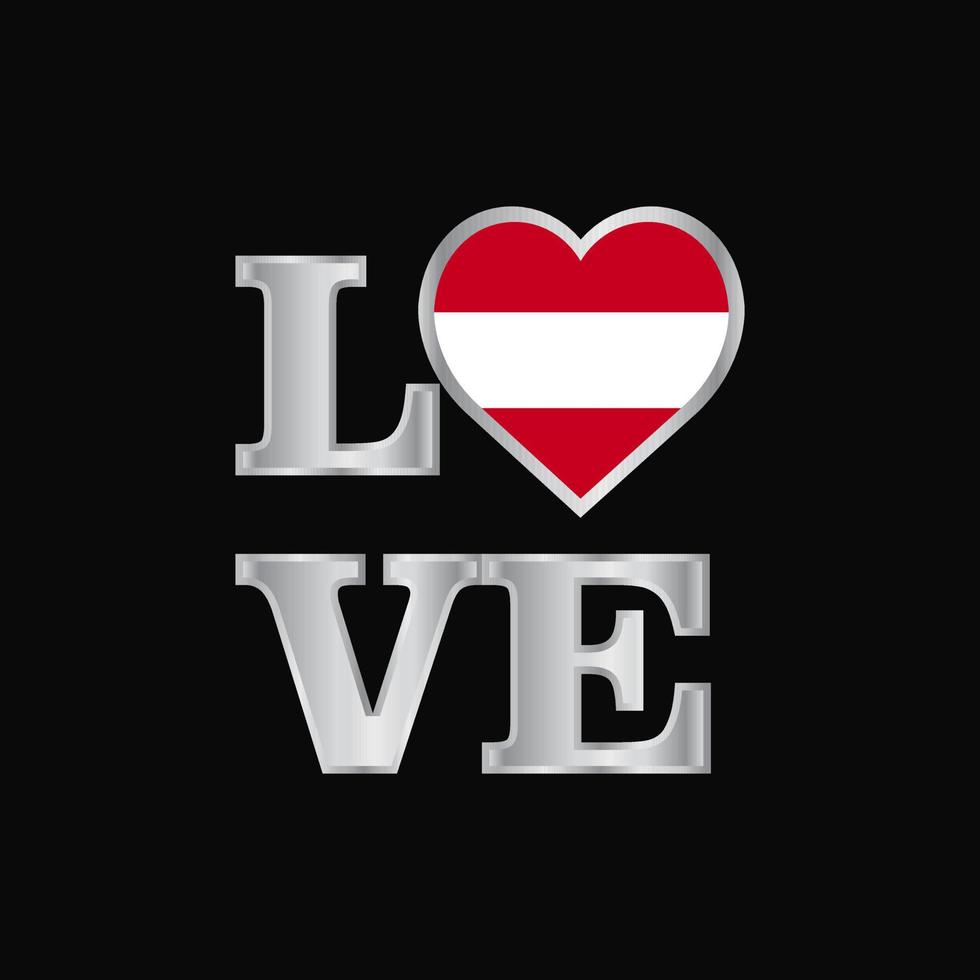 tipografía de amor diseño de bandera de austria vector letras hermosas