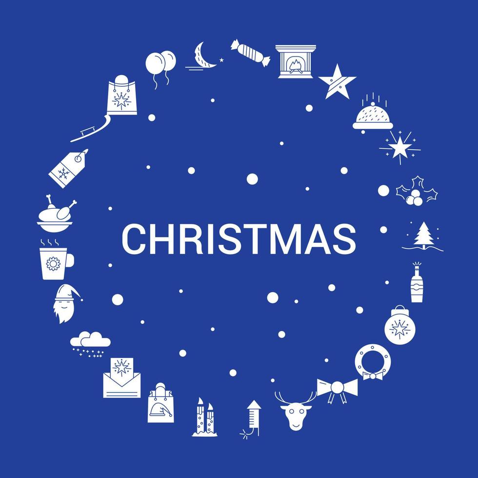 Christmas Icon Set Infographic Vector Template