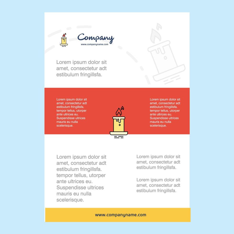 Template layout for Candle comany profile annual report presentations leaflet Brochure Vector Background