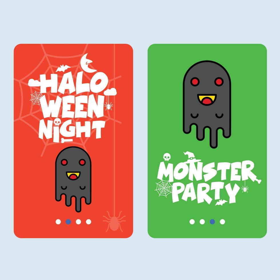 Happy Halloween invitation design with ghost vector