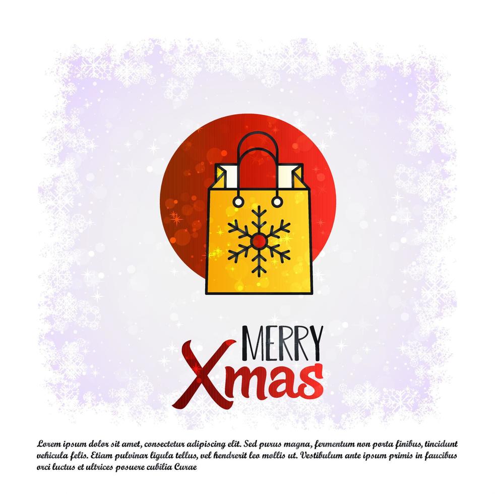 Merry Christmas card with creative design and light background vector