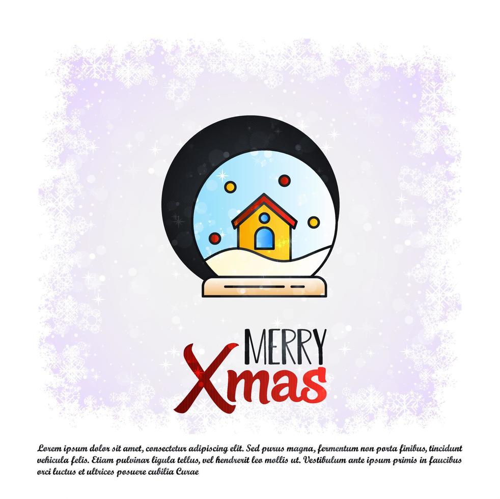 Merry Christmas card with creative design vector