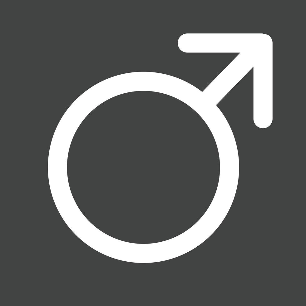 símbolo masculino glifo icono invertido vector