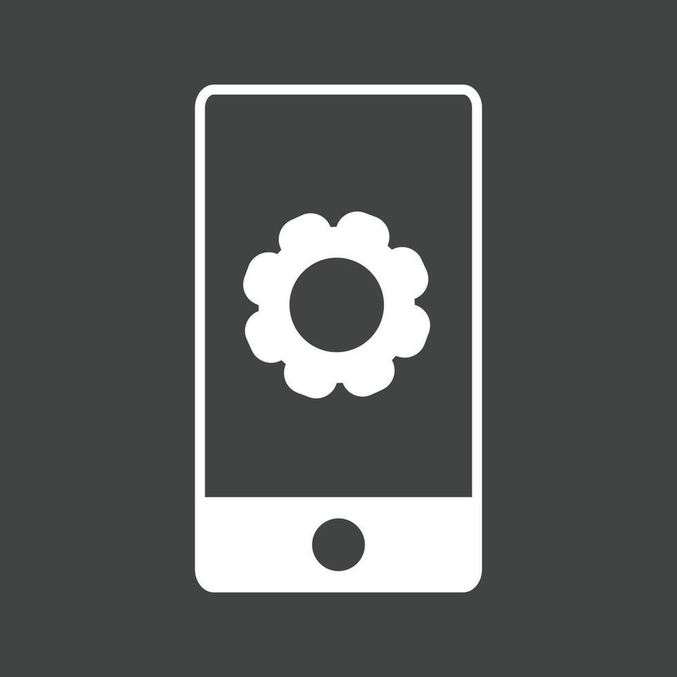 Settings Cell Glyph Inverted Icon vector