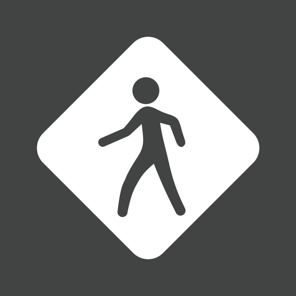 Pedestrian Sign Glyph Inverted Icon vector