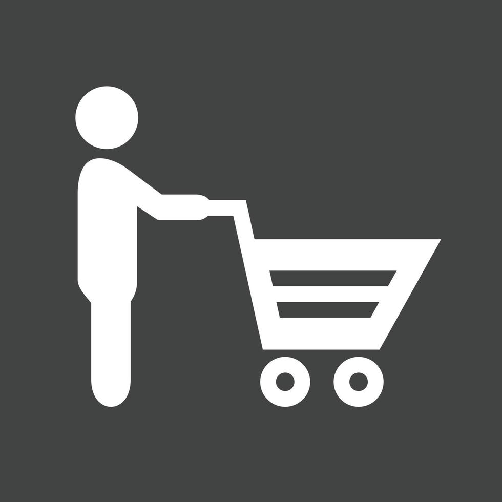 Holding cart Glyph Inverted Icon vector