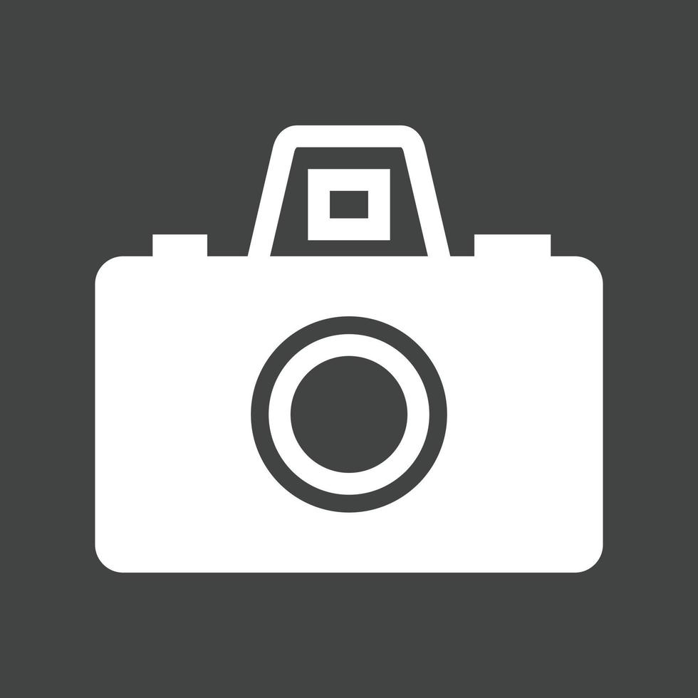 Camera Enhance Glyph Inverted Icon vector