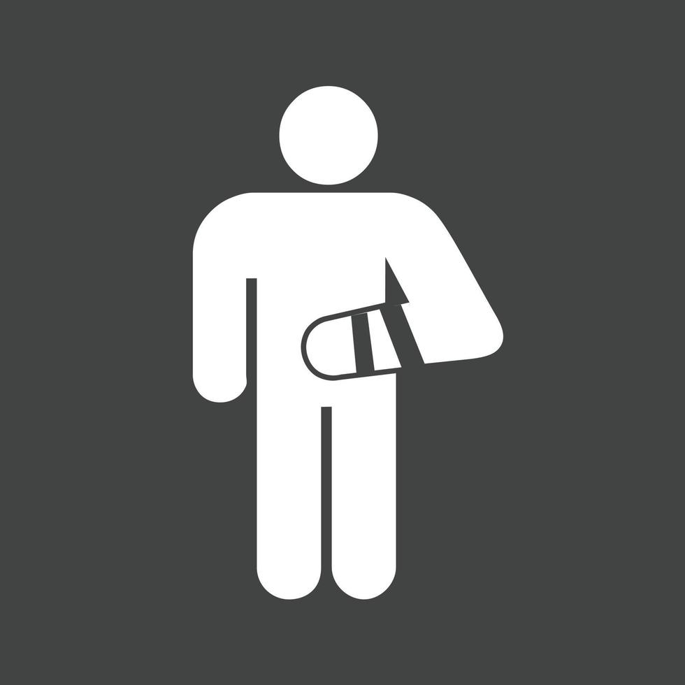 Bandaged Person Glyph Inverted Icon vector